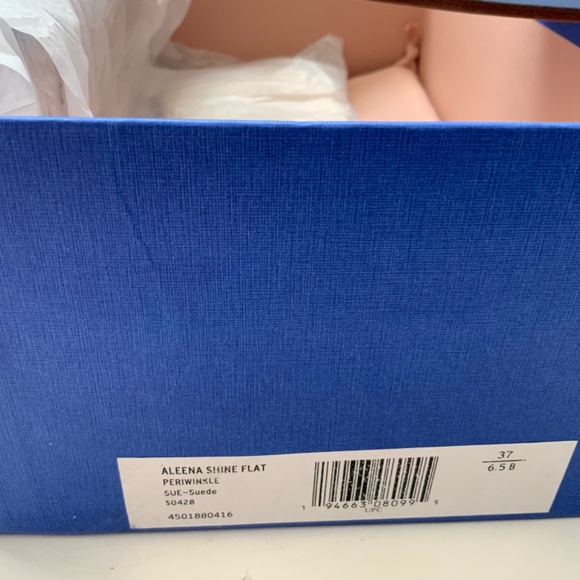 Stuart Weitzman Women's Aleena Shine Blue Leather Crystal Slide Flat Sandals 6.5 - Picture 10 of 11